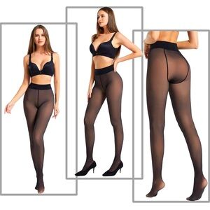 Faux Translucent Sheer Thermal Tights